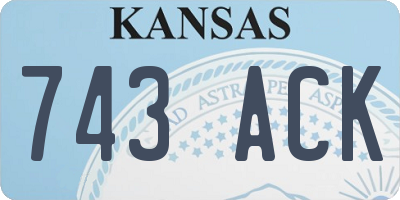KS license plate 743ACK