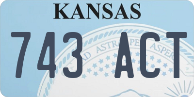KS license plate 743ACT