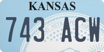 KS license plate 743ACW