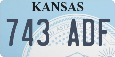 KS license plate 743ADF
