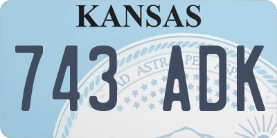 KS license plate 743ADK