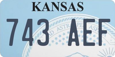 KS license plate 743AEF
