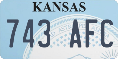 KS license plate 743AFC