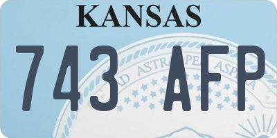 KS license plate 743AFP