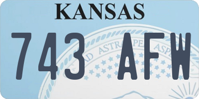 KS license plate 743AFW