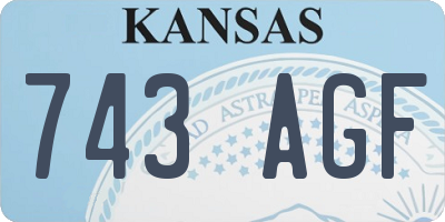KS license plate 743AGF