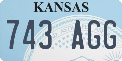 KS license plate 743AGG
