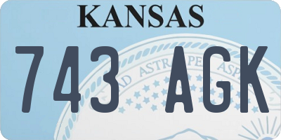 KS license plate 743AGK