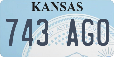 KS license plate 743AGO