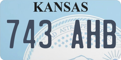 KS license plate 743AHB