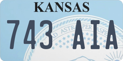 KS license plate 743AIA