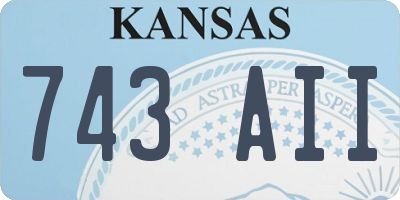 KS license plate 743AII