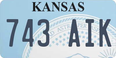 KS license plate 743AIK