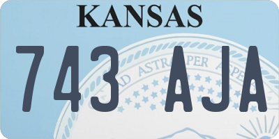 KS license plate 743AJA