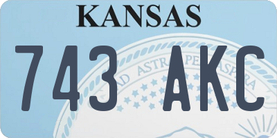 KS license plate 743AKC