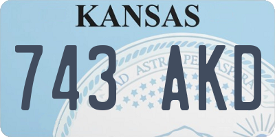 KS license plate 743AKD
