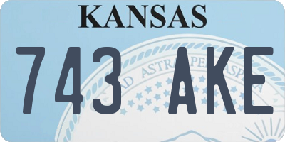 KS license plate 743AKE