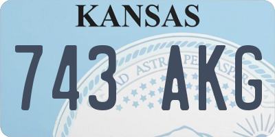 KS license plate 743AKG