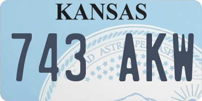 KS license plate 743AKW