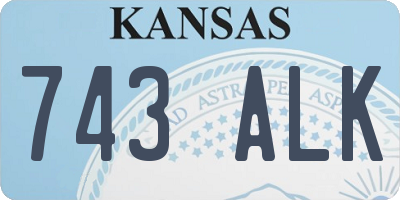 KS license plate 743ALK