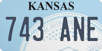 KS license plate 743ANE