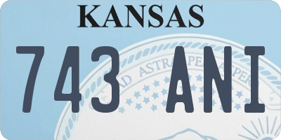 KS license plate 743ANI