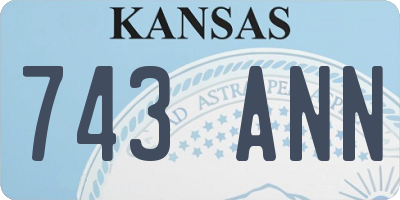 KS license plate 743ANN