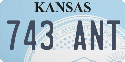 KS license plate 743ANT