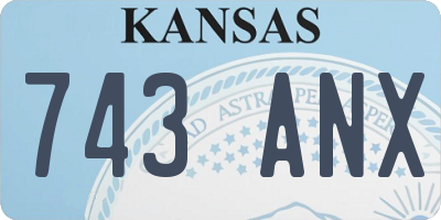 KS license plate 743ANX