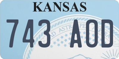 KS license plate 743AOD