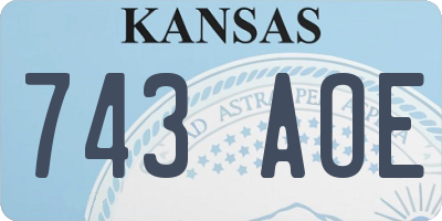 KS license plate 743AOE