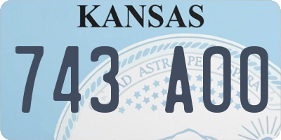 KS license plate 743AOO