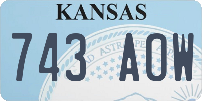 KS license plate 743AOW
