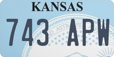 KS license plate 743APW