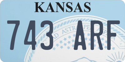 KS license plate 743ARF