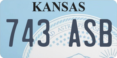 KS license plate 743ASB