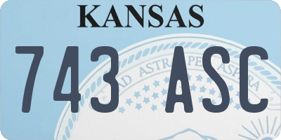KS license plate 743ASC