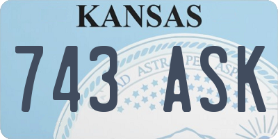 KS license plate 743ASK
