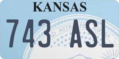 KS license plate 743ASL