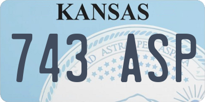 KS license plate 743ASP