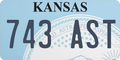 KS license plate 743AST
