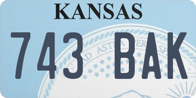 KS license plate 743BAK