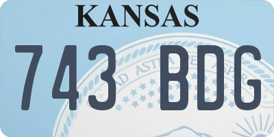 KS license plate 743BDG