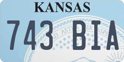 KS license plate 743BIA