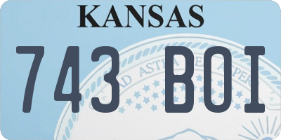 KS license plate 743BOI