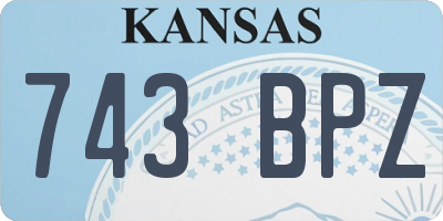 KS license plate 743BPZ