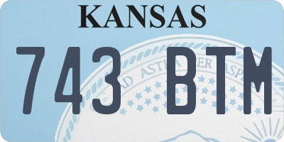 KS license plate 743BTM
