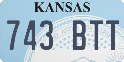 KS license plate 743BTT