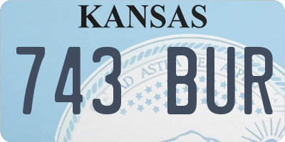 KS license plate 743BUR