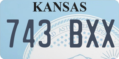 KS license plate 743BXX